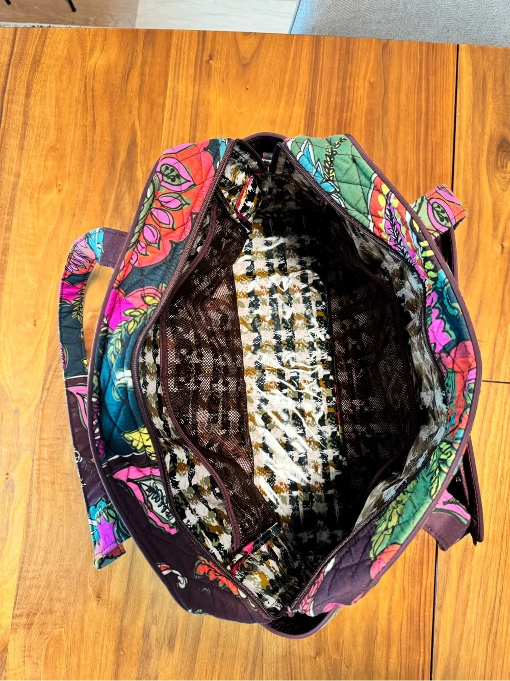 New Vera Bradley Quilted Paisley Floral Baby Bag in Plum, Pink, Teal, Yellow